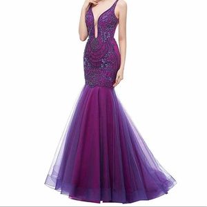 Purple Mermaid Gown